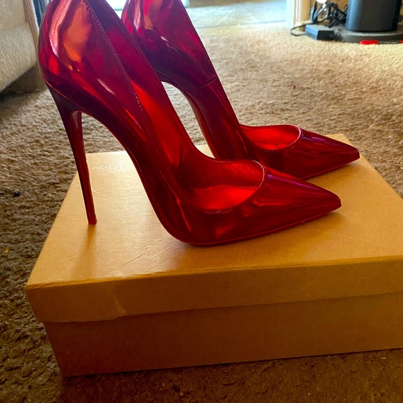Brand new platinum metallic red Christian louboutin - Picture 1 of 3